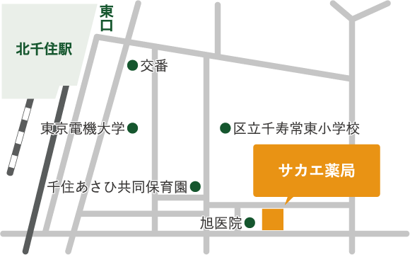 サカエ薬局 北千住店地図